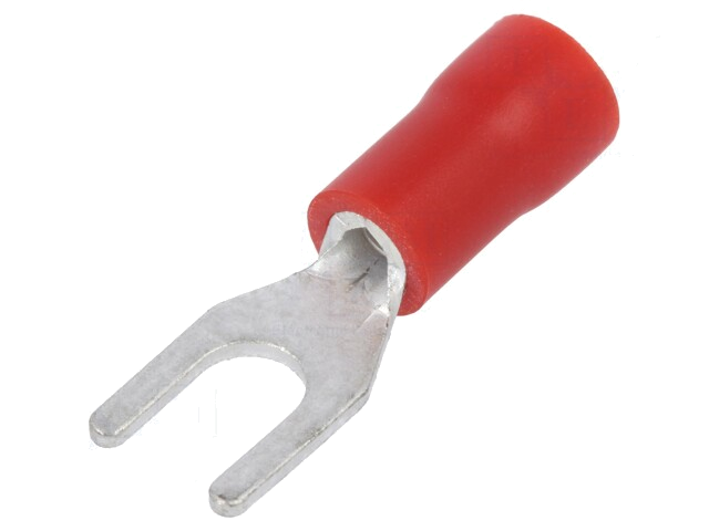 Uiteinde: vork; M3,5; Ø: 3,7mm; 0,5÷1mm2; klemmen; voor draad; rood Uiteinde: vork; M3,5; Ø: 3,7mm; 0,5÷1mm2; klemmen; voor draad; rood